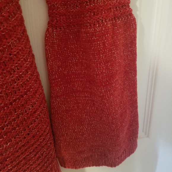 Allison Brittney Cardigan NWOT Small Red Shimmer - Picture 4 of 6